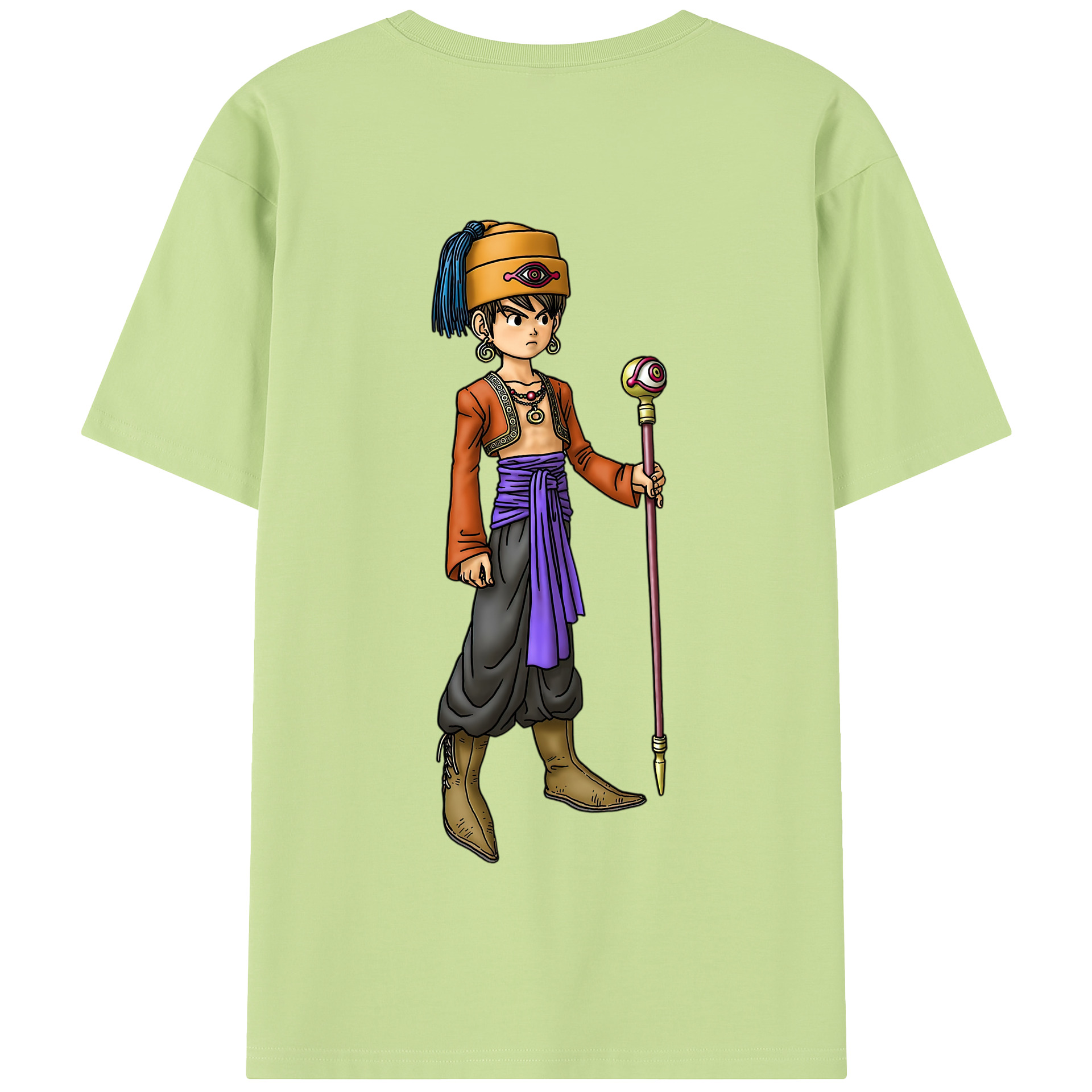 （画像用） ドラゴンクエスト Doragon Kuesuto Dragon Quest 綿100％半袖Tシャツ（背面プリント）